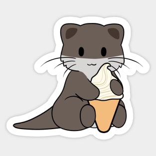 Otter Ice Cream Sticker